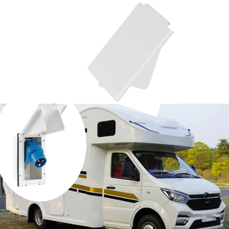 

RV Refit Power Supply Connection Port Socket Box Lid Caravan 230V Mains Hook Up Inlet Socket Box Lid Flap Motorhome Accessories