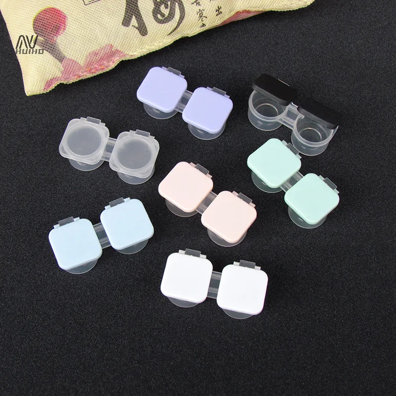 Small Plastic Contact Lens Cases Simple Oval Transparen Portable Eye Contacts Lenses Holder Box Case