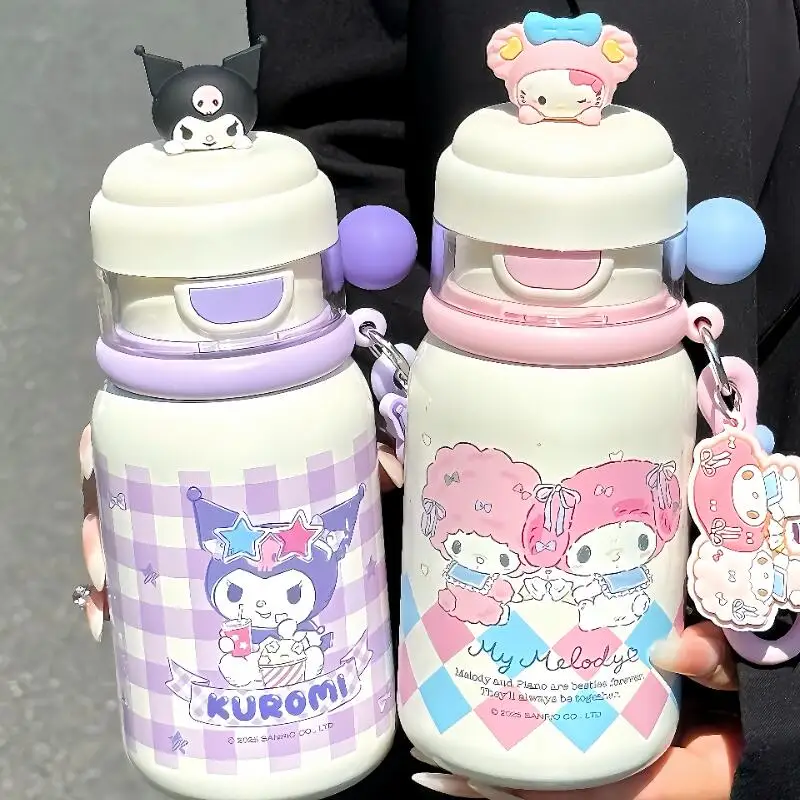 

Cute Cartoon Hello Kittys Child Cup Good-Looking A Cup with A Straw Portable with A Lid Maintain Temperature Cup Fashion Gift