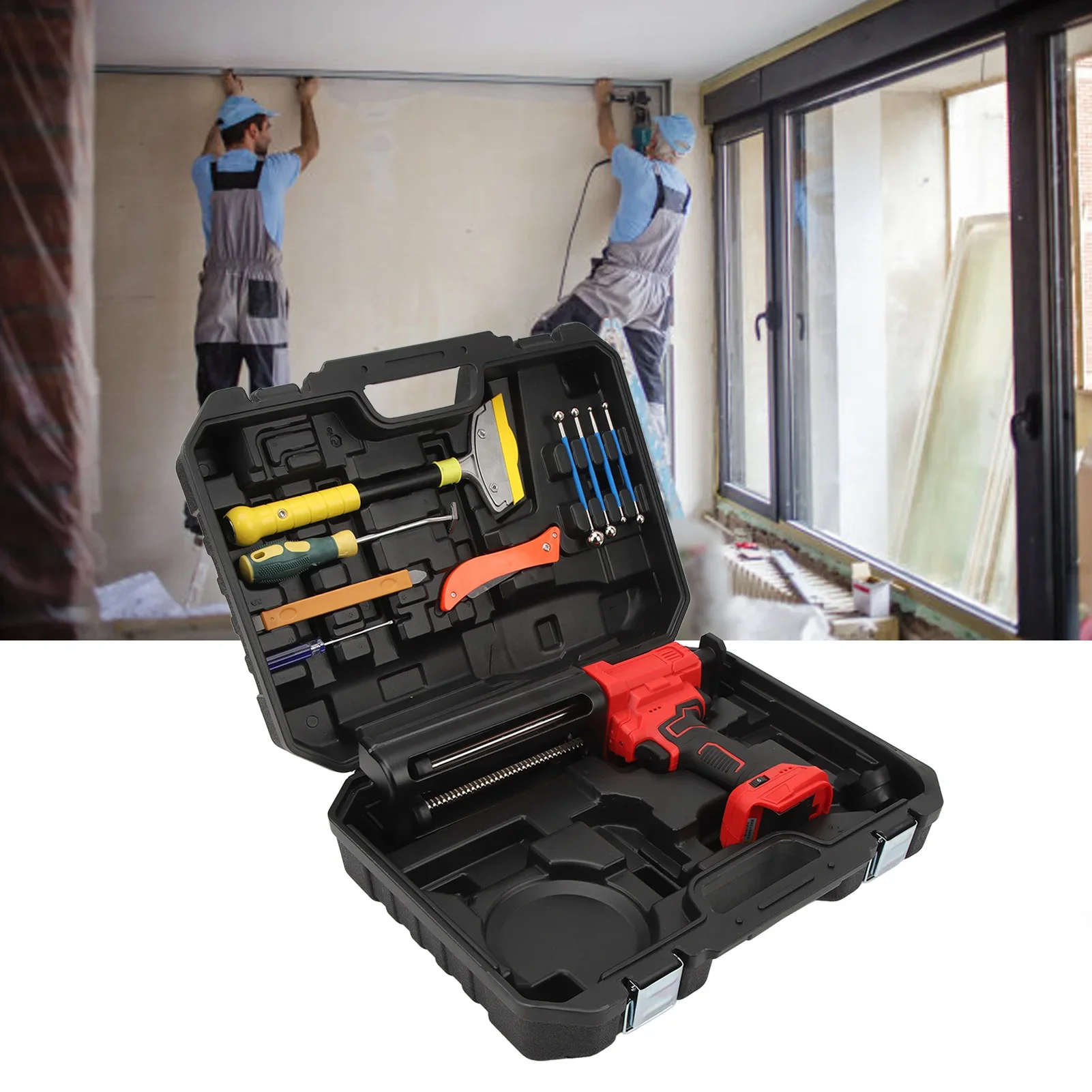 6 Level Speed 800N Thrust Sealant Caulk Gun with LED Light for Sealing Cordless Caulking Gun
