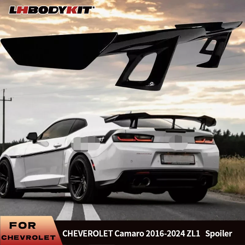 For Chevrolet Camaro 2016-2024 ZL1 1LE Style ABS Plastic Rear Trunk Lid Spoiler wing Glossy Black Carbon Tuning Car Accessories