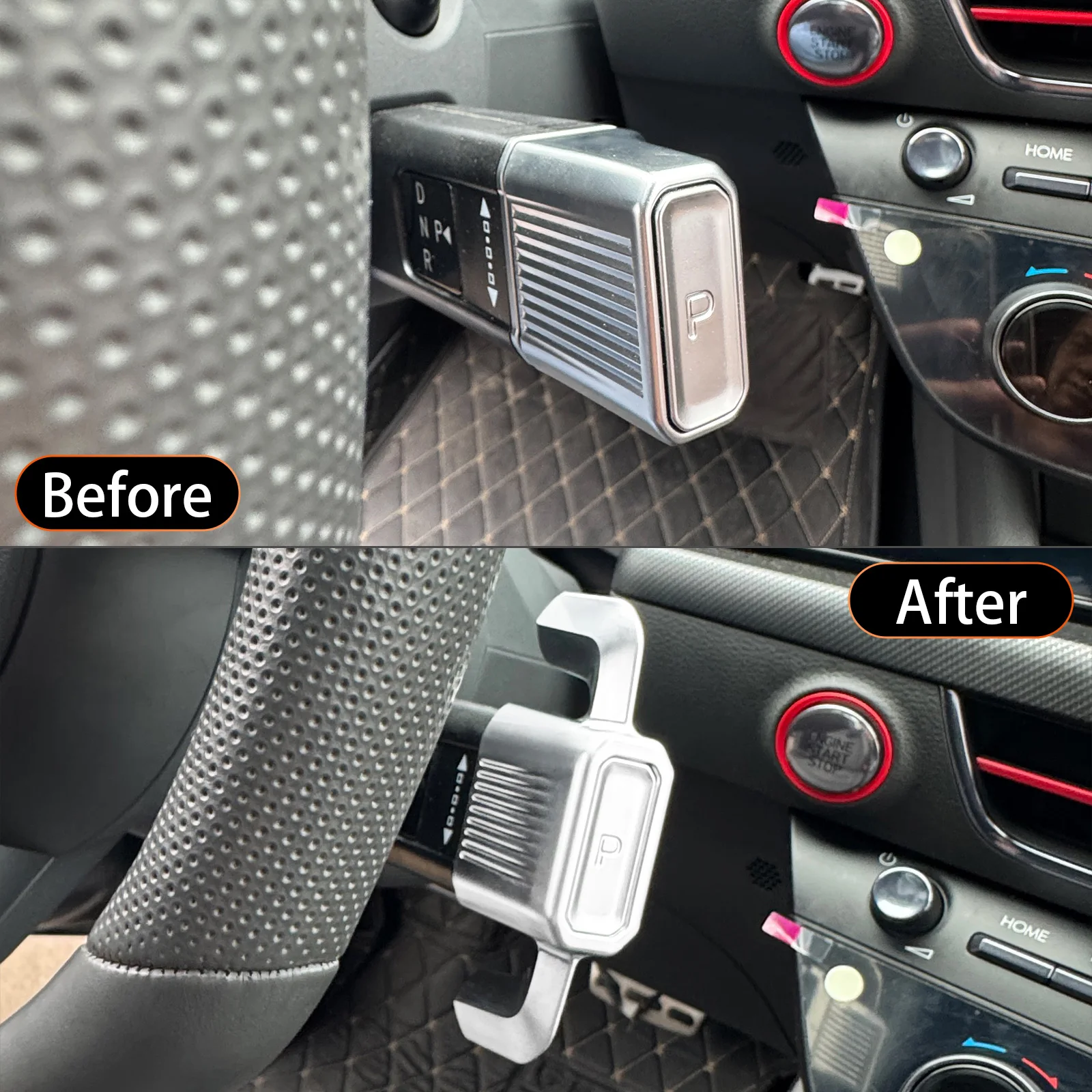 ABS عجلة توجيه سيارة التحول مقبض تروس التبديل غطاء المساعد لشركة هيونداي سانتا في MX5 2024 الملحقات الداخلية