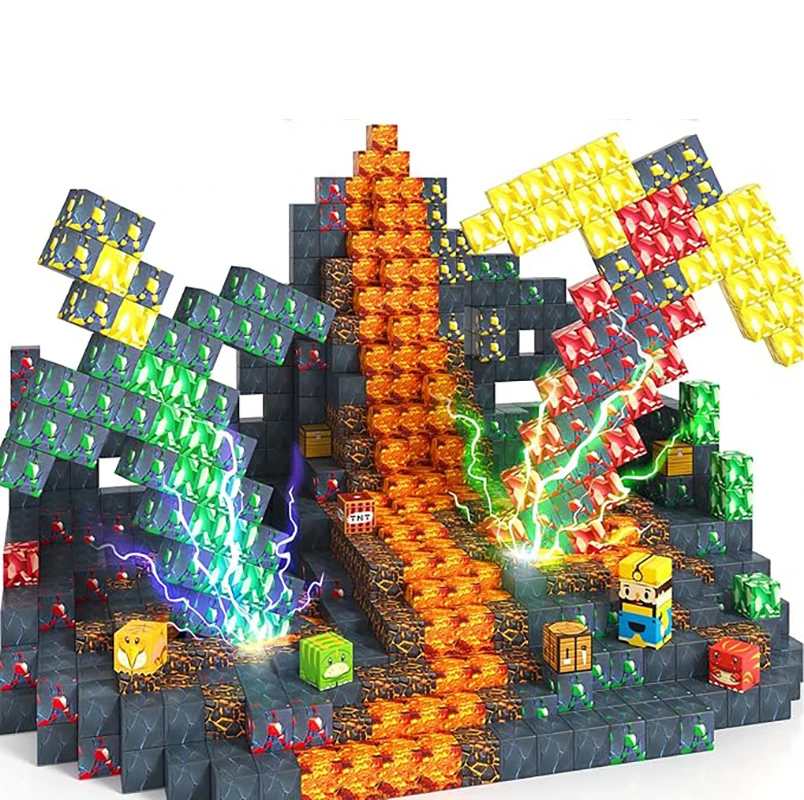 

1 шт. случайные 100 шт. 2025 магнитных блоков. Яркие цвета, свободное здание для STEM-строительных игровых навыков. Качественный праздничный подарок.