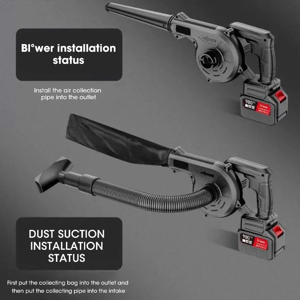 111-240V cordless electric blower and suction blade 2-in-1 computer dust collector, compatible with Makita battery power tools