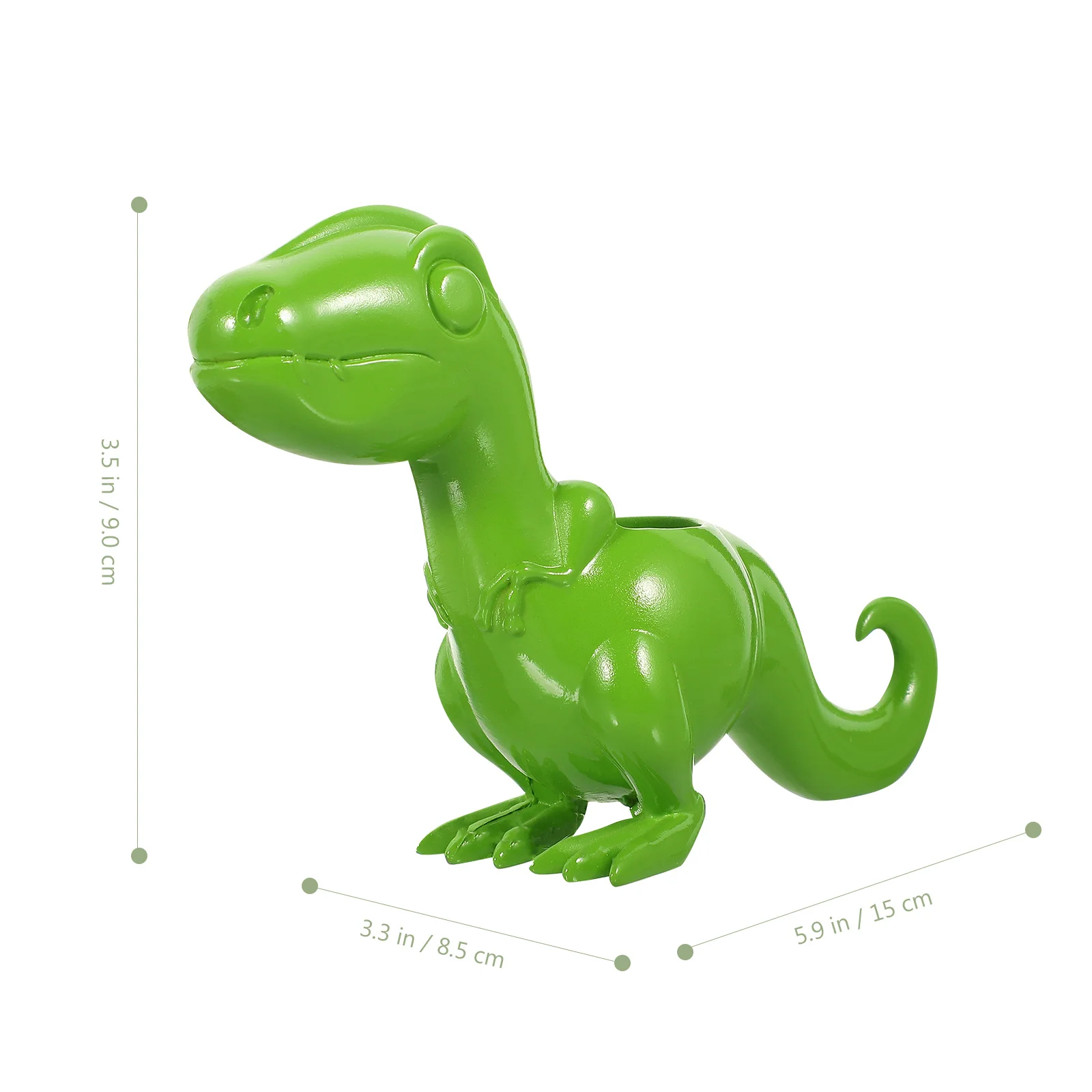 

Dinosaur Shaped Pen Holder Resin Cartoon Pencil Organizer Desktop Storage Shelf for Stationery Makeup Brushes Room Decor