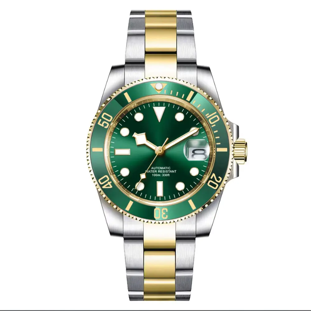 Jam Tangan Pria 40mm Diving NH35 Luminous MIYOTA 8215 Automatic Mechanical dengan Logo Kustom SUB Kristal Safir Jam Tangan Pria.