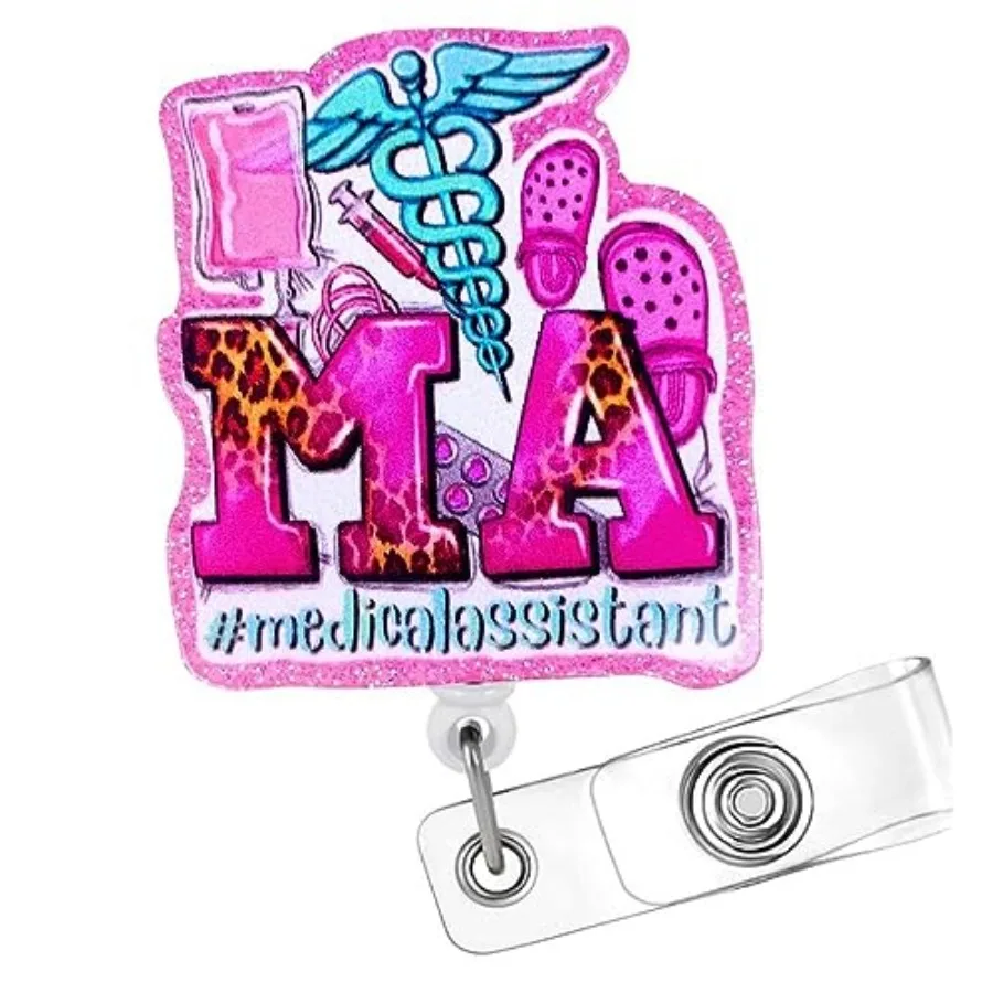 

C Badge Reel for Medical Assistant and Certified Medical Assistant; Nurse, Nurses, Nursing Assistant ID Lanyard Retractable Hol