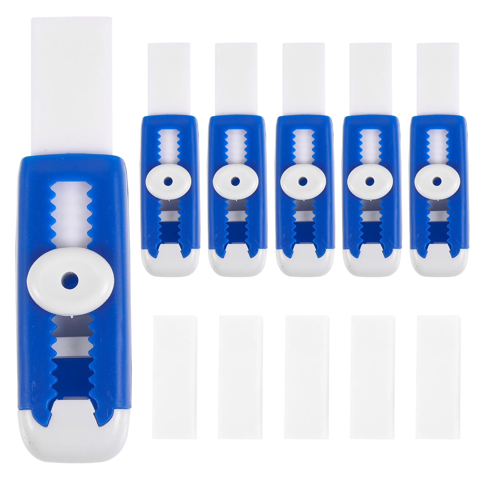 

5 set Retractable Eraser For Students School Exam Drawing Art Stationery Portable Rubber Pencil Erasers Abs Replaceable Teaching