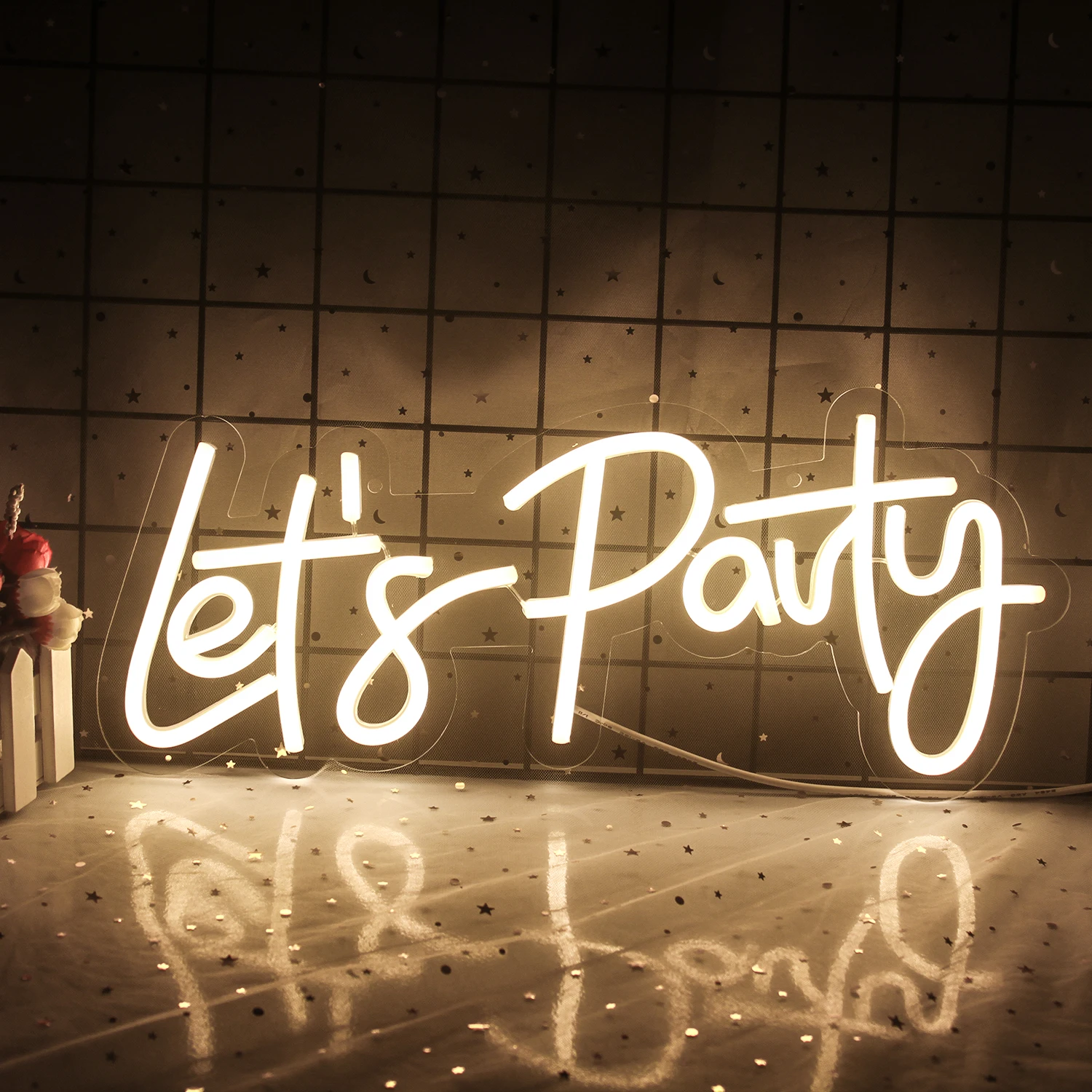 Let's Party-Panneau Néon LED USB 62 avec Joli, Décor Mural pour Chambre à Coucher, Bar, Club, ixd'Anniversaire