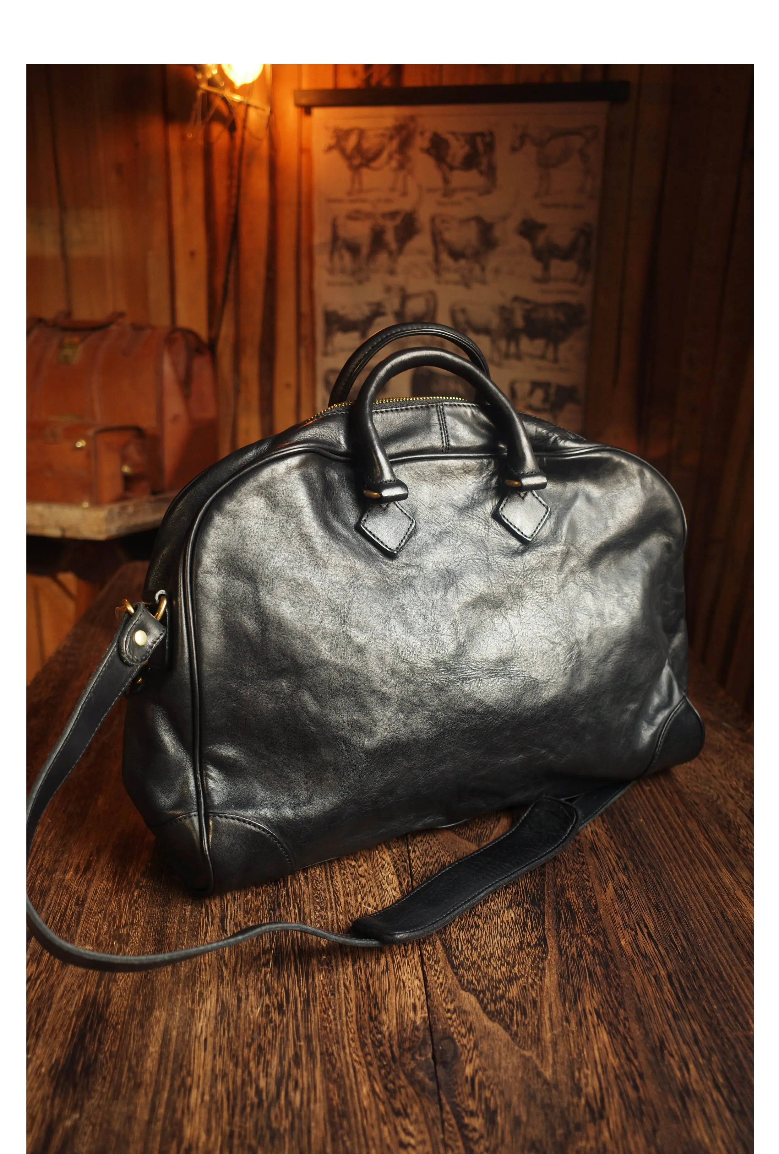 PNDME Business schlichte, pflanzlich gegerbte Rindsleder-Damen-Aktentasche, lässige Reise-Luxus-Handtasche aus echtem Leder für Laptops. – Detail 15