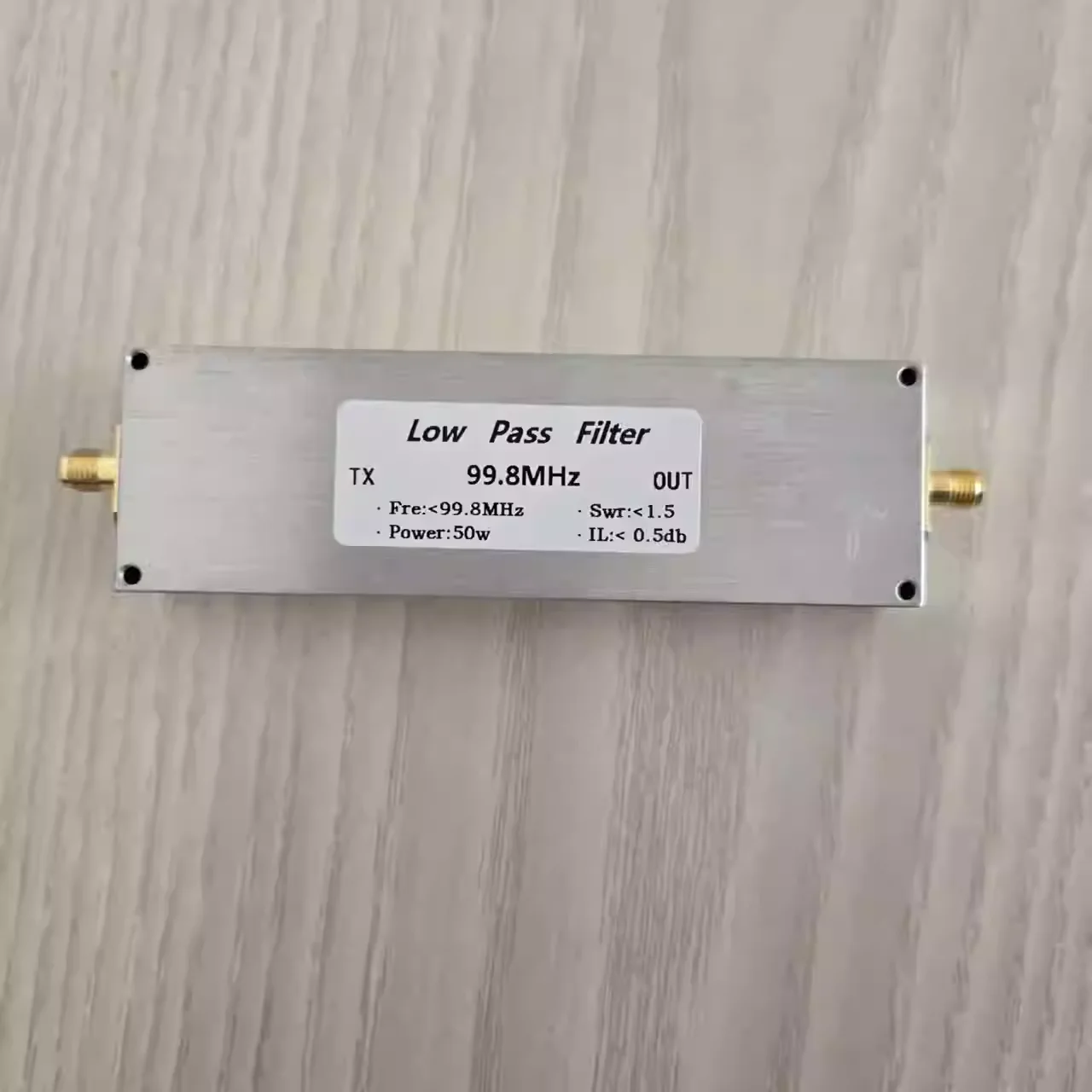 99.8MHz low-pass filter LPF 50W SMA Female Seat Filter out harmonics clutter wave