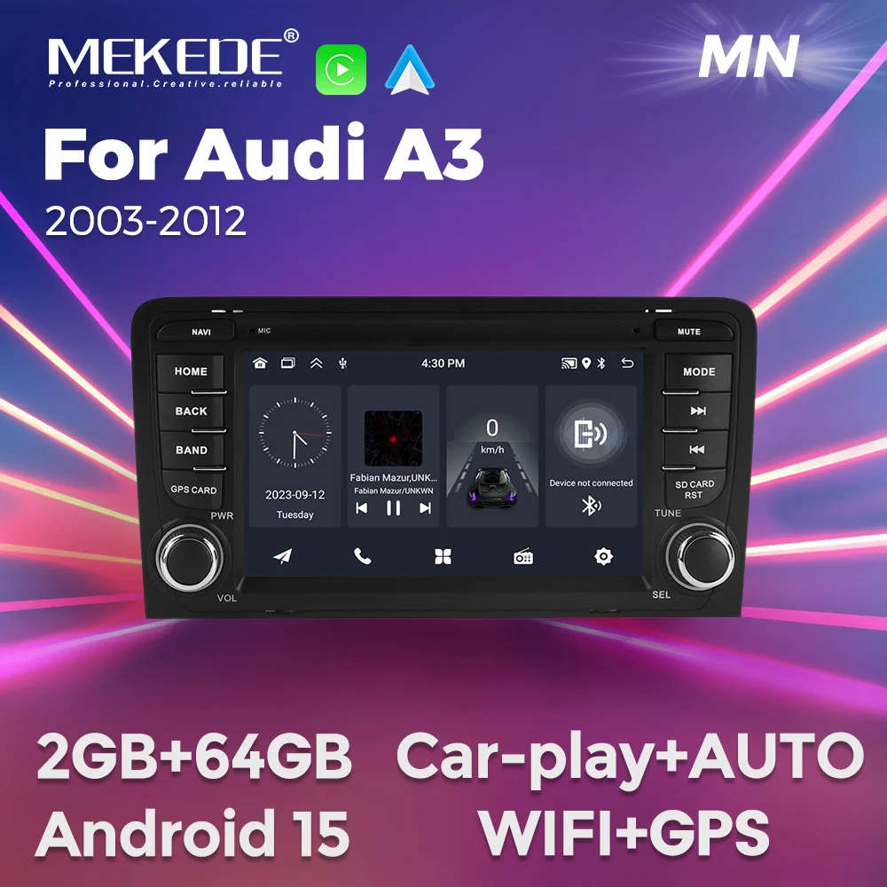 MEKEDE Android 15 Car Radio For Audi A3 8P 2003-2011 S3 RS3 Sportback BT Central Multimedia Carplay Intelligent Car audio system