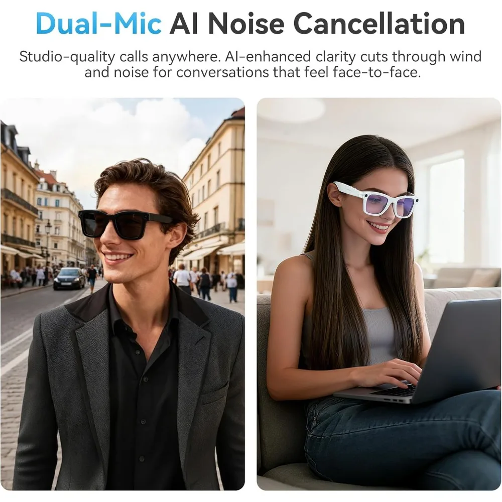 8MP 2K HD Camera Glasses: Voice Control, Photo Recognition, Real-Time Translation, Bluetooth Calling, IP67 Waterproof view 5