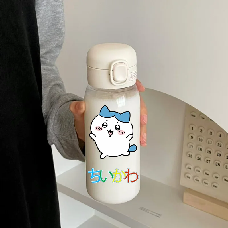 

Chiikawa 400ML/600ML Large Capacity Cute Straw Plastic Water Bottle Portable Transparent Childrens Drinking Water Cup Anime