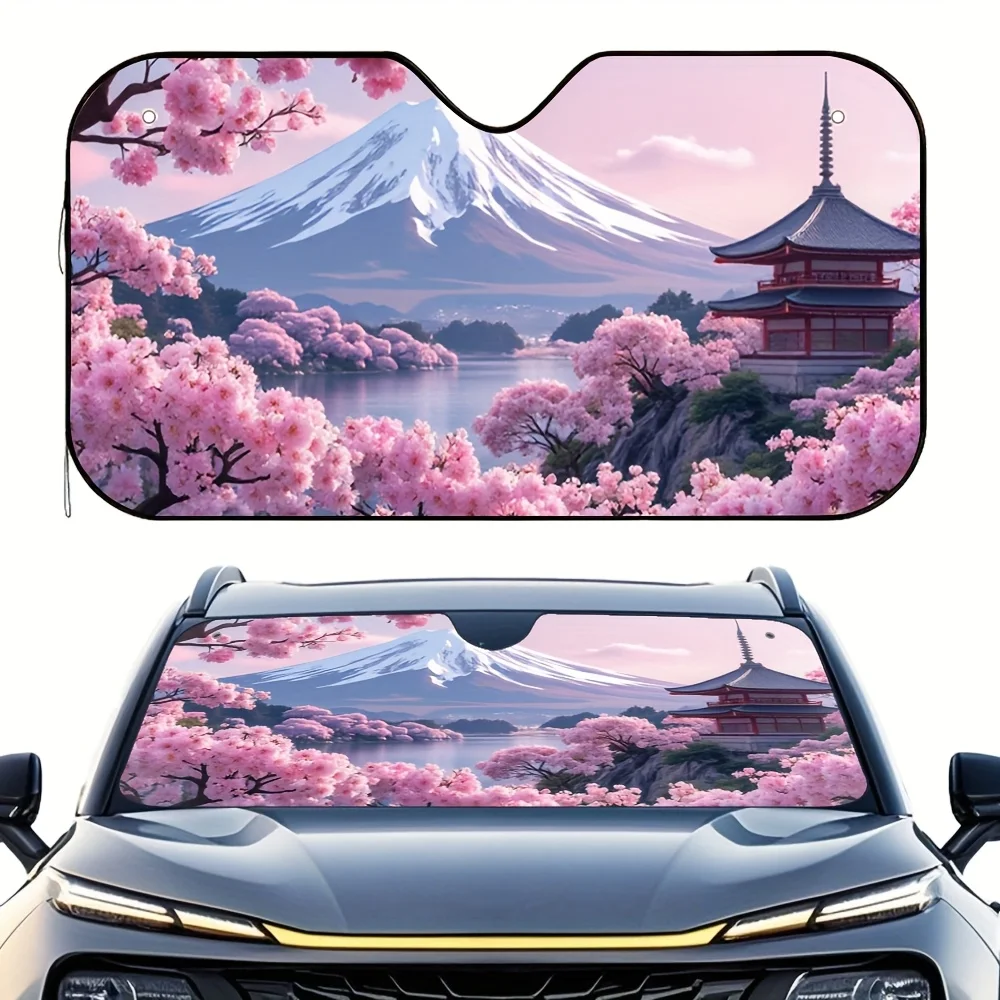 

1pc Sakura Serenity Car Sun Visor Effective Sun Barrier For Desert Journeys Hip Vehicle Accessory Universally Adjustable Sunshad
