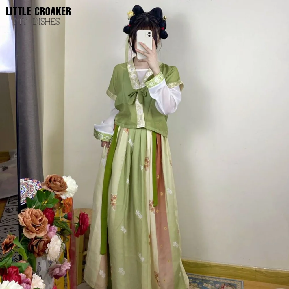 Vestido feminino de dança hanfu, original tang jiaozi, estilo feminino tang, traje tradicional chinês, Halloween