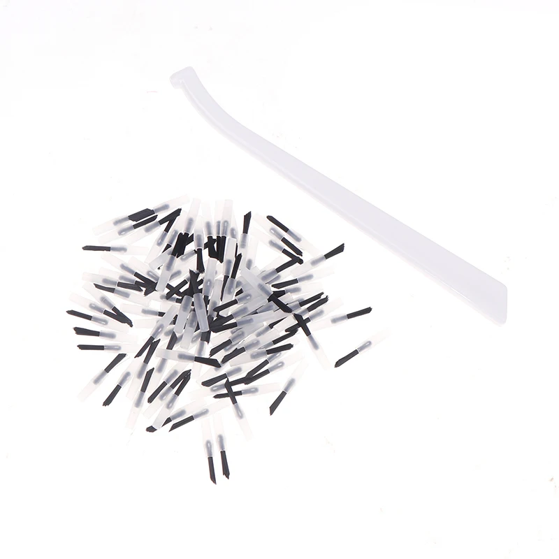 100Pcs Dental Replaceable Applicator Tips With Micro Brush Handles Composite Brushes For Etchants Adhesives Sealant