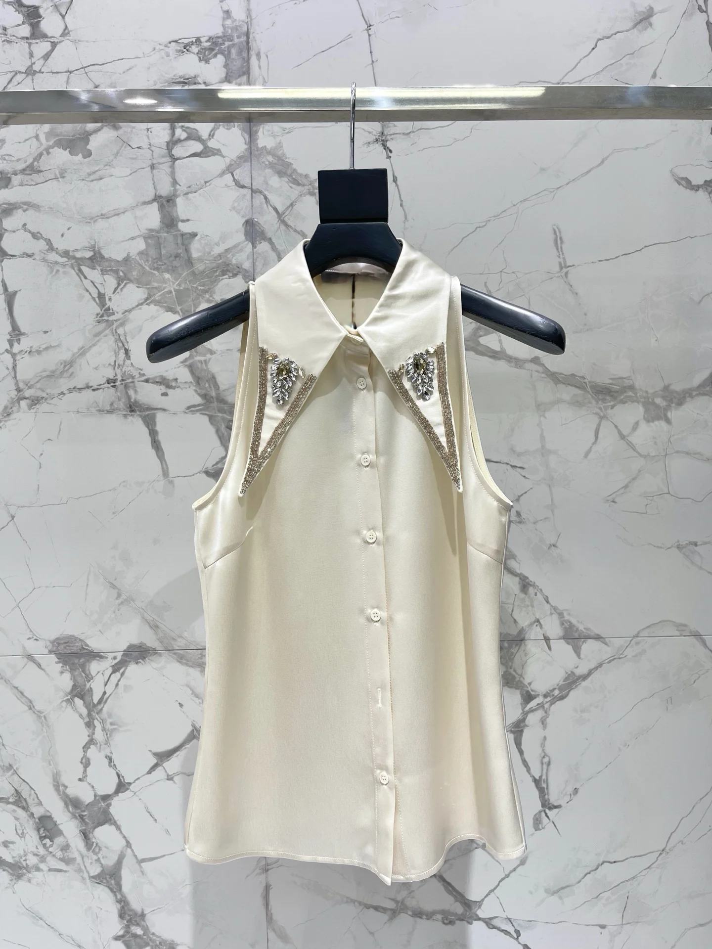 

Женский жилет из ацетата с тяжелой отделкой, модный, универсальный, для повседневной носки, элегантный, новинка, летняя верхняя одежда