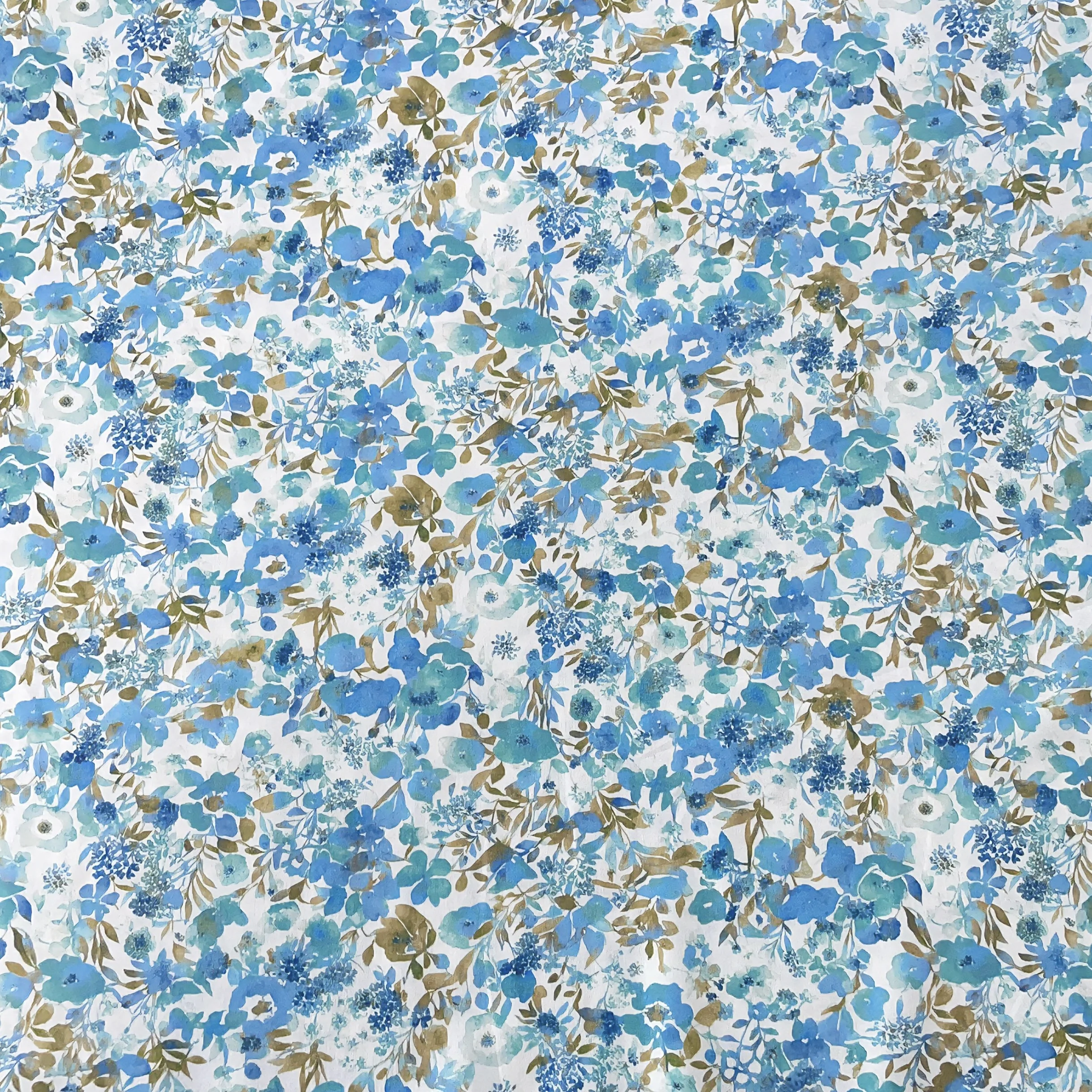 145x50 cm100% tessuto di cotone blu oro stampa floreale fresco ed elegante ideale per sartoria decorazioni per la casa tovaglie fai da te progetti