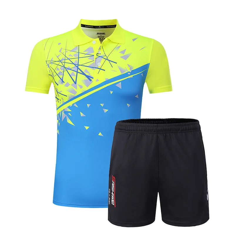 Heren Tennisshirts Set Nieuwe Design Sport Pak Shorts Met Truien Ademend Snel Droog Badminton Tafeltennis Sportkleding