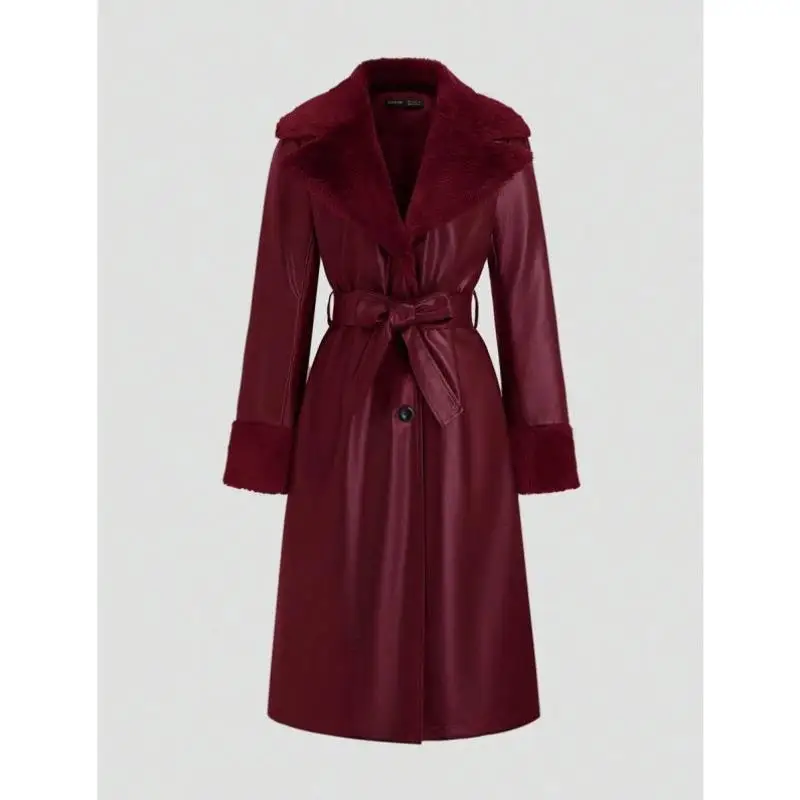 

Outeear Plu PU Patchwork Windbreaker Color Sle Men's Casual Sportswear Seven Sve Length Autumn Season Faion