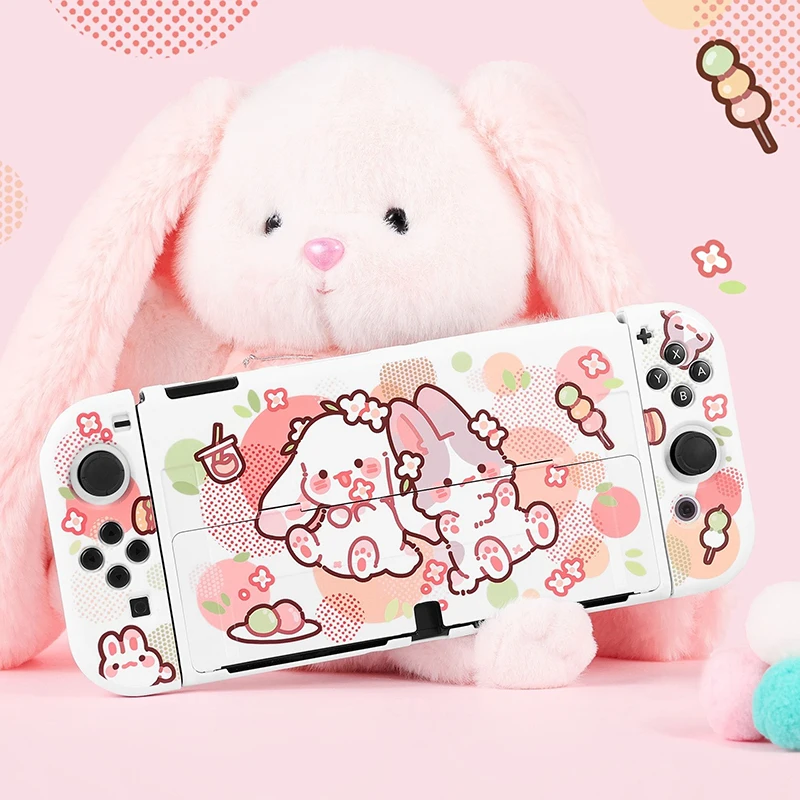 For Nintendo Switch Case OLED/NS/Lite Accessorie Kawaii Rabbit Joycon Shell Cassette Box Bag Dust Cover For Switch Console Games