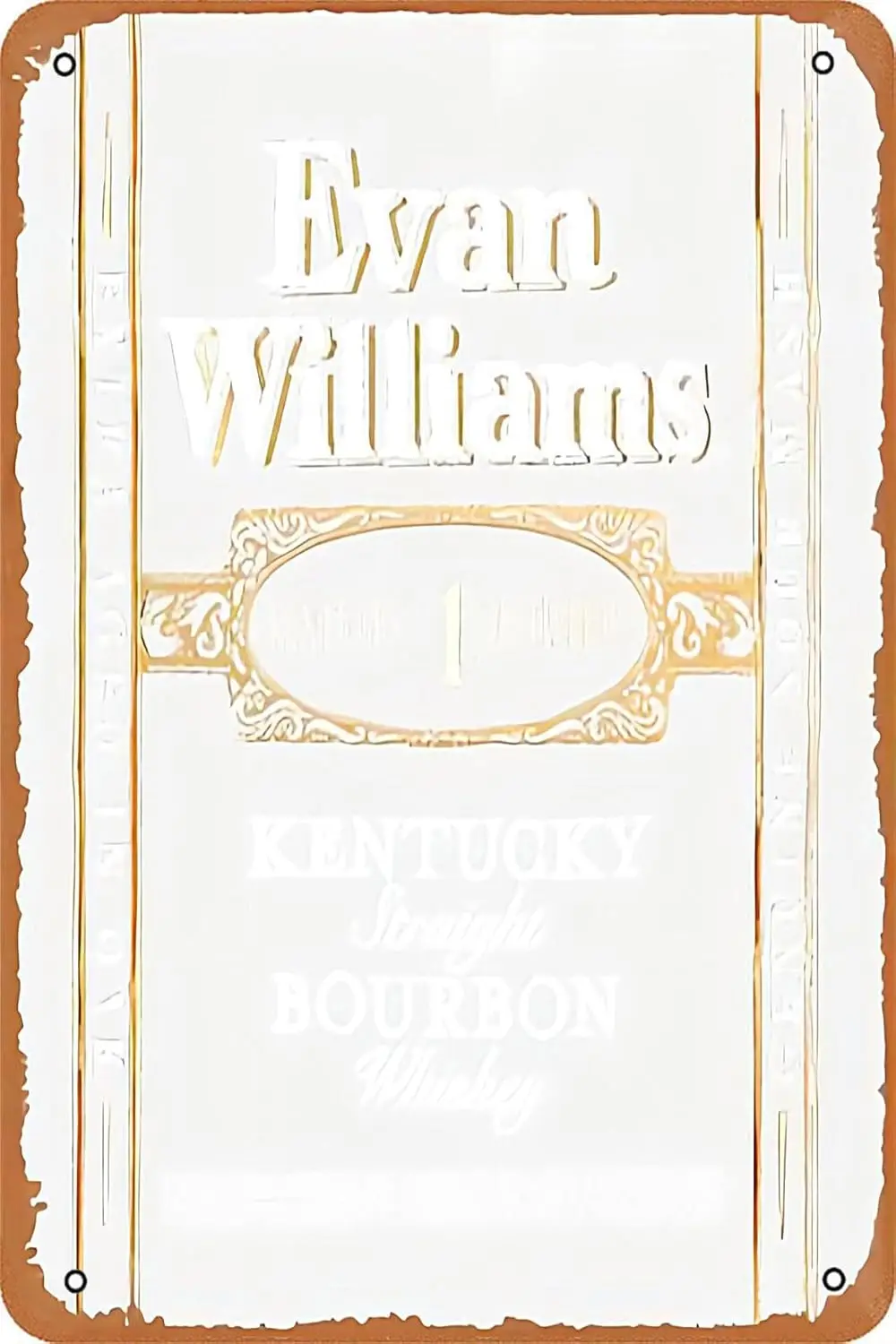 Evan Williams Label Art Metal Poster Retro Wall Art Decor Tin Sign - 8 x 12 Inches