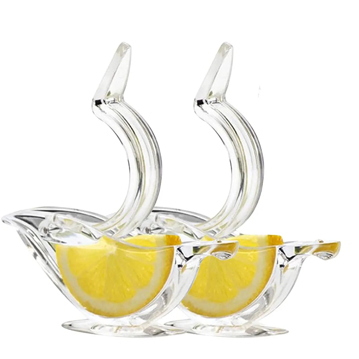 ABKR-2 Pack Manual Lemon Juicer Easy To Clean Portable Transparent Fruit Juicer, Bird Shape, Hand Juicer