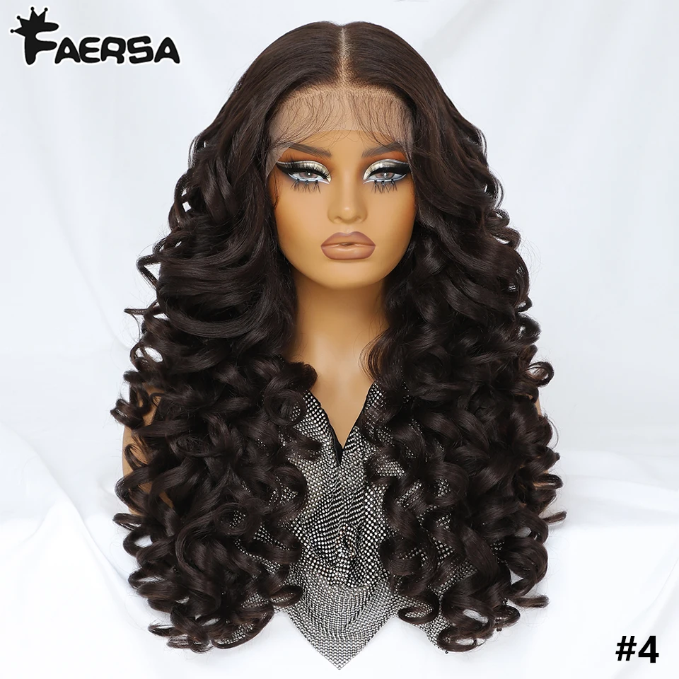 Latisha 13X6 HD 13X5X1 Synthetische Lace Front Pruiken Krullend Pre Geplukt Kant Frontale Pruik met pony voor Vrouwen Hoogtepunt met Babyhair