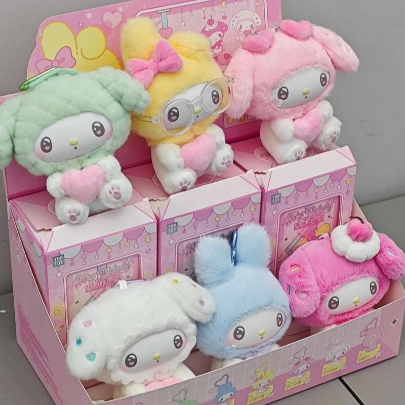 

Новая подлинная серия «My Melody» в честь 50-летия, кремовая конфетная серия, виниловая слепая коробка для лица, каваи, сумка «Моя мелодия», подвеска, загадочная коробка в подарок