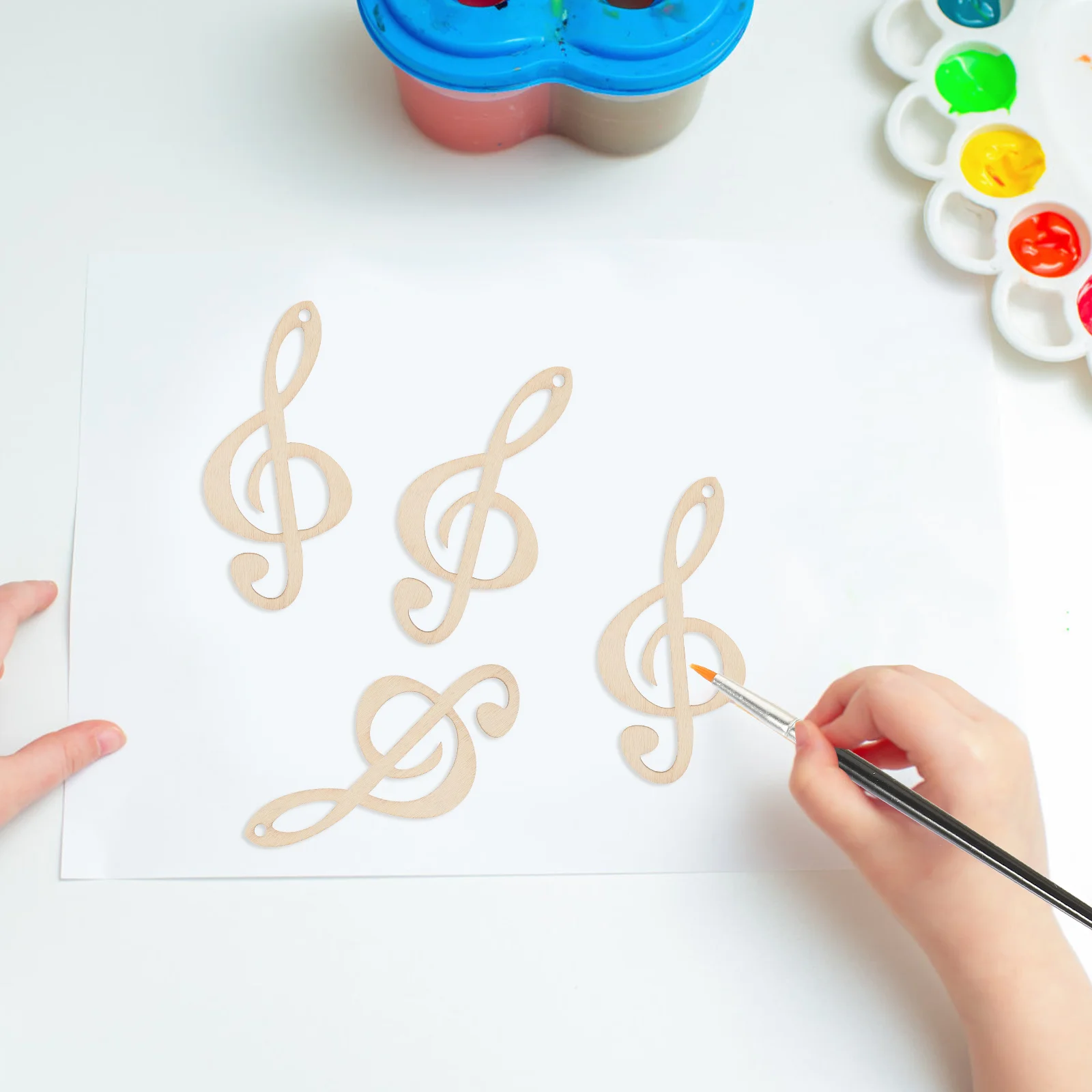 

10pcs Musical Note Wooden Slices Unfinished Diy Craft Supplies Wood Pieces For School Projects Decorative Cutouts Music