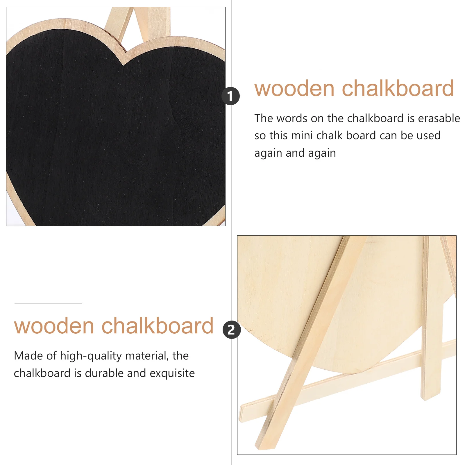 

4Pcs Chalkboard Wooden Blackboard Mini Writing Board Table Sign Message Decor Wooden Chalkboard Blackboard Sign