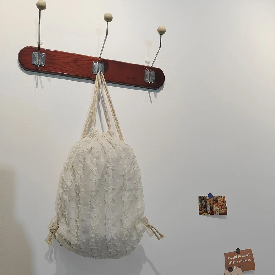 Zaino da donna con coulisse, borsa a tracolla a nuvola pieghettata, borsa a tracolla casual