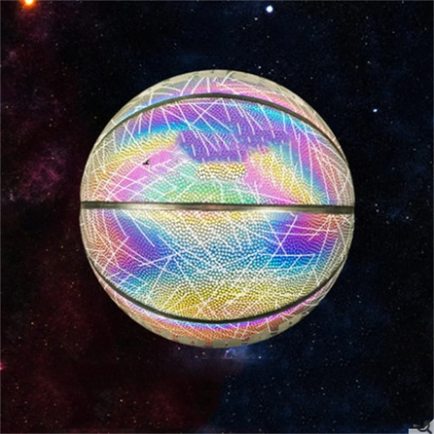 ผู้ชายผู้หญิง 7 #   การแข่งขันกีฬาบาสเก็ตบอล Noctilucent การฝึกอบรมการแข่งขันบาสเก็ตบอลสะท้อนแสงที่ทนต่อการสึกหรอ