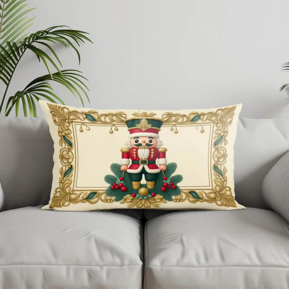 ديكور المنزل عيد الميلاد كسارة البندق نمط المخدة مناسبة ل أريكة غرفة نوم سيارة وسادة غطاء وسادة وسادة الظهر مستطيلة