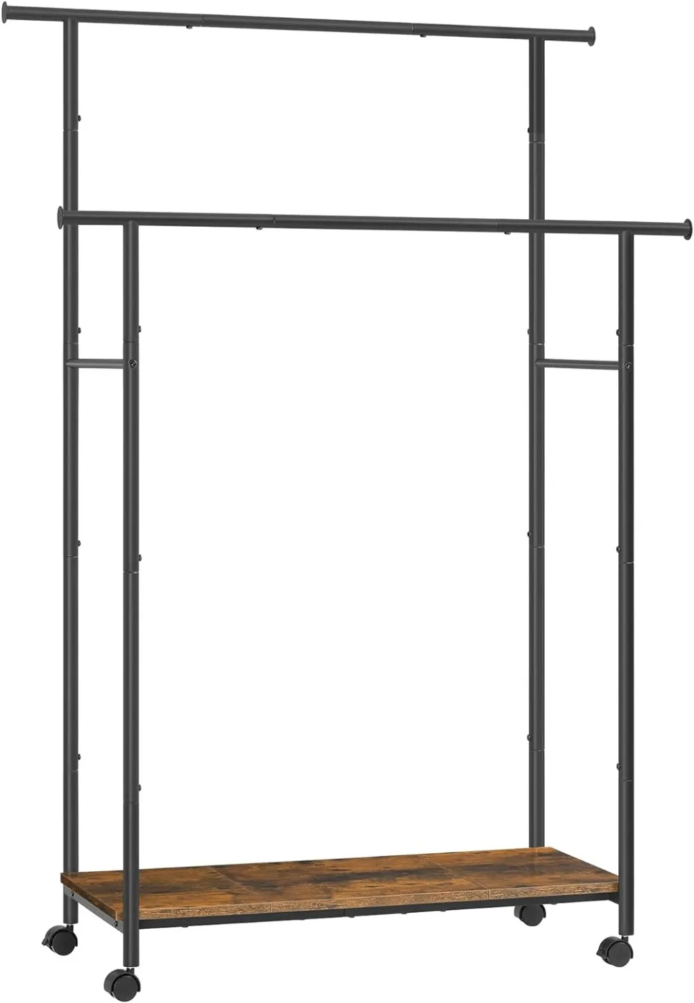 

Double Rod Clothes Hanger for Hanging Clothes 38.8 Inches with Shelves