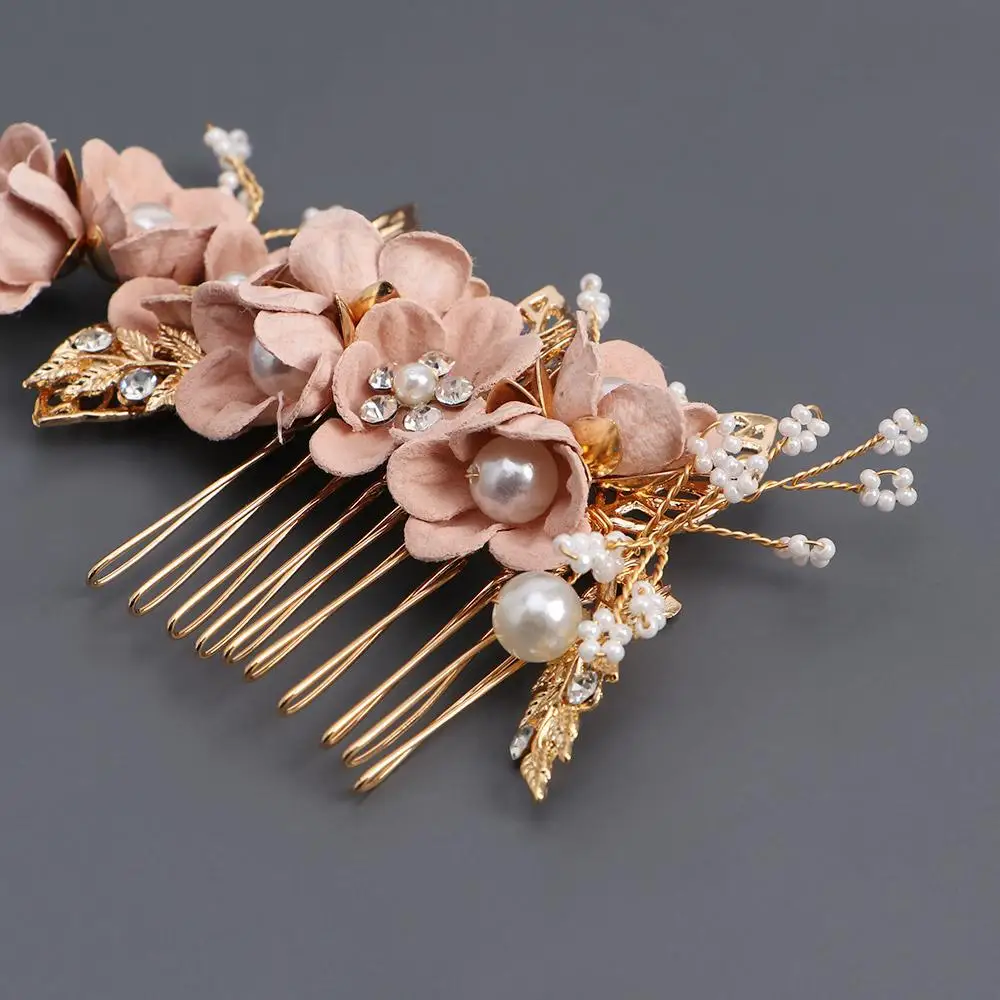 

Leaves Luxury Bridal Flower Headpiece Handmade Hair Jewelry Hair Comb Wedding Headwear Bridal Hair Accessories