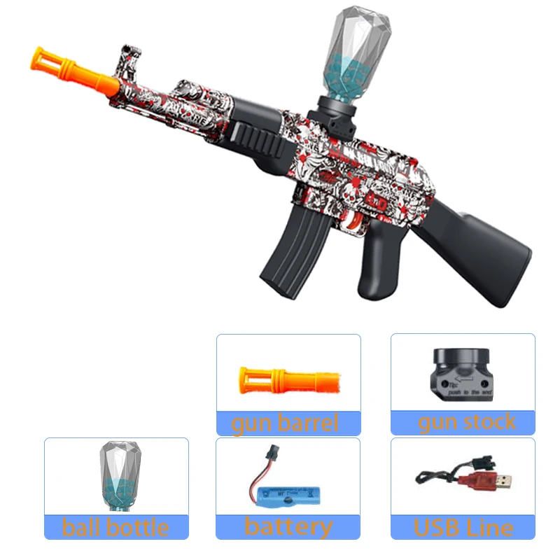 전동 볼 블래스터 장난감 총 AK 권총 슈팅 스포츠 게임 야외 고속 충전식 야외 게임 파티 성인용 선물