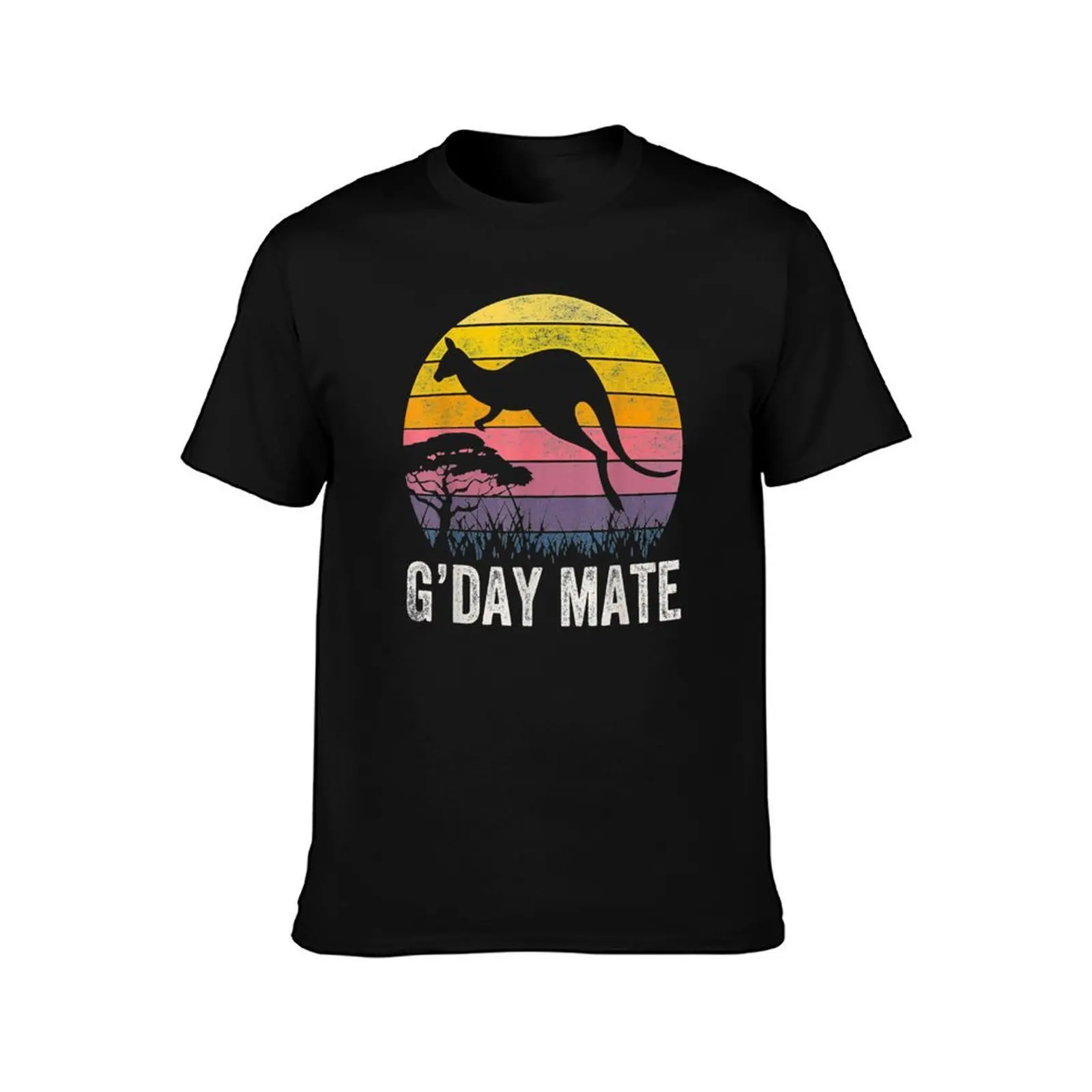 Australia G'Day Mate Shirt Funny Kangaroo Australian Symbol T-Shirt Comfortable Basic Crew Neck Tee