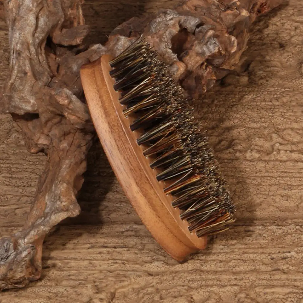

A Men's Brush Made of Natural Walnut Wood, Beard Brush, Cleaning Brush, Beard Barber Brush Tool Comb Styling Styling Hairst D7L0