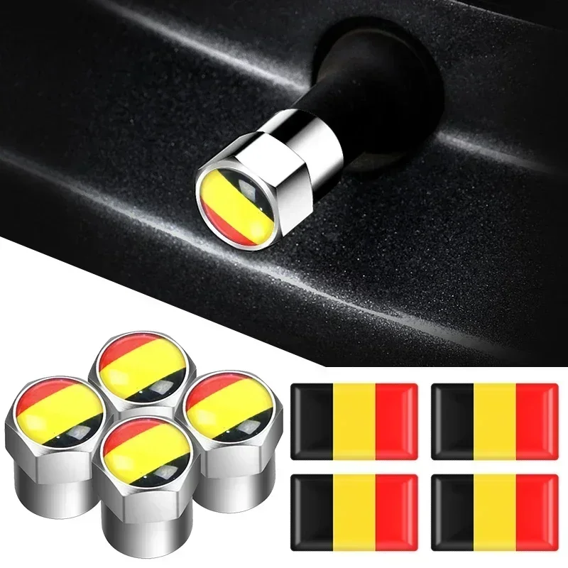 

Наклейки на кнопки стеклоподъемников и значок на руль с изображением бельгийского флага для Ferrari SF90, SF71H, а также колпачки на ниппельные штуцеры для автомобильных колес