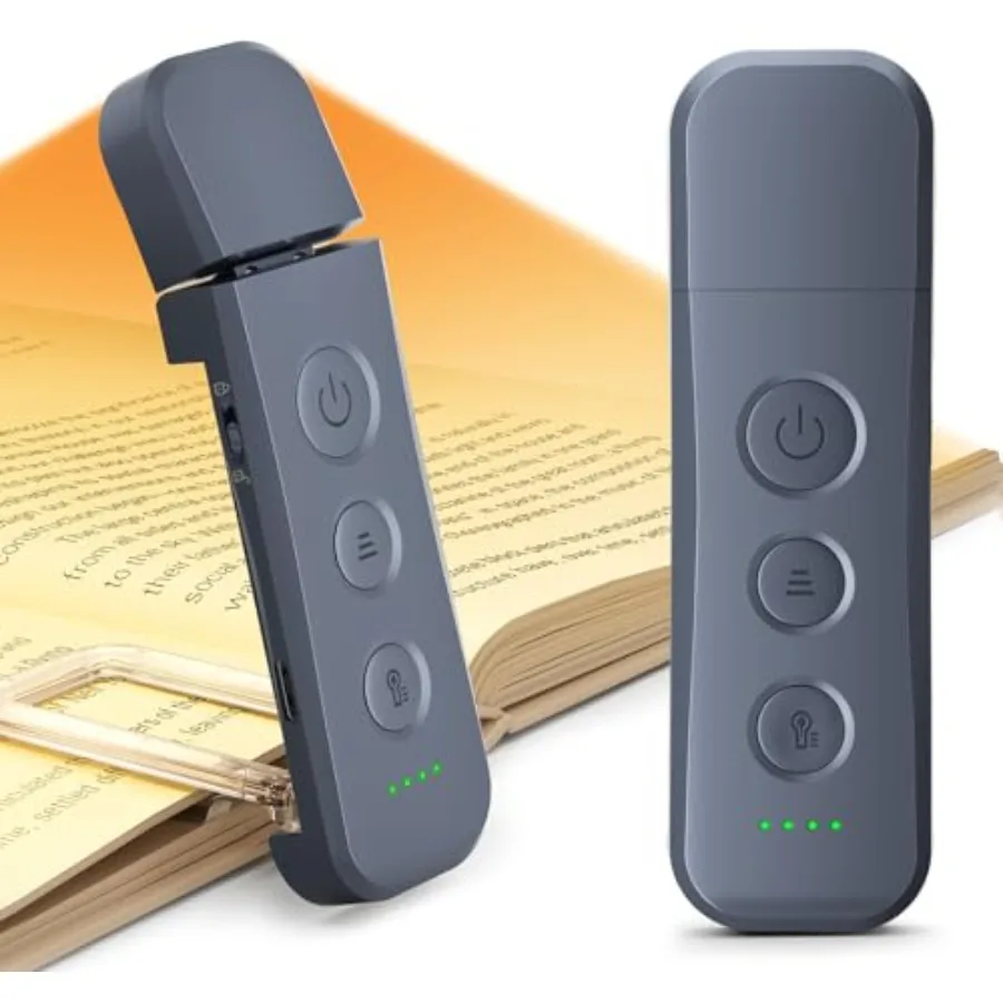 

12 LED Book Light, Reading Lights for Books in Bed with 5 Colors and 5 Brightness, Portable Clip on Reading Light, USB-C Rechar