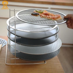 SHANGPEIXUAN Pizza Pan Stand 6 Tier Stainless Steel Pizza Pan Rack Holder for Party Buffet Table Platter Tray Display Rack