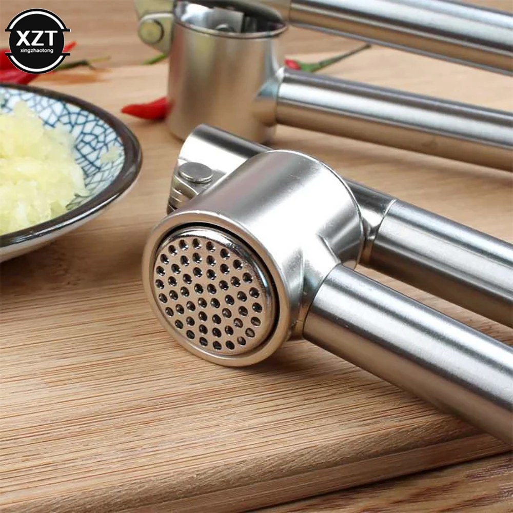 Garlic Press Crusher - 304 Stainless Steel Kitchen  Vegetables Ginger  Smasher Squeezer Manual Grinding Tool Accessories