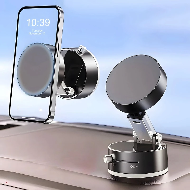 

Portable Foldable Vacuum Suction Cup Magnetic Phone Holder Stand Multi-function Car Accessory for iPhone 16 15 14 13 12