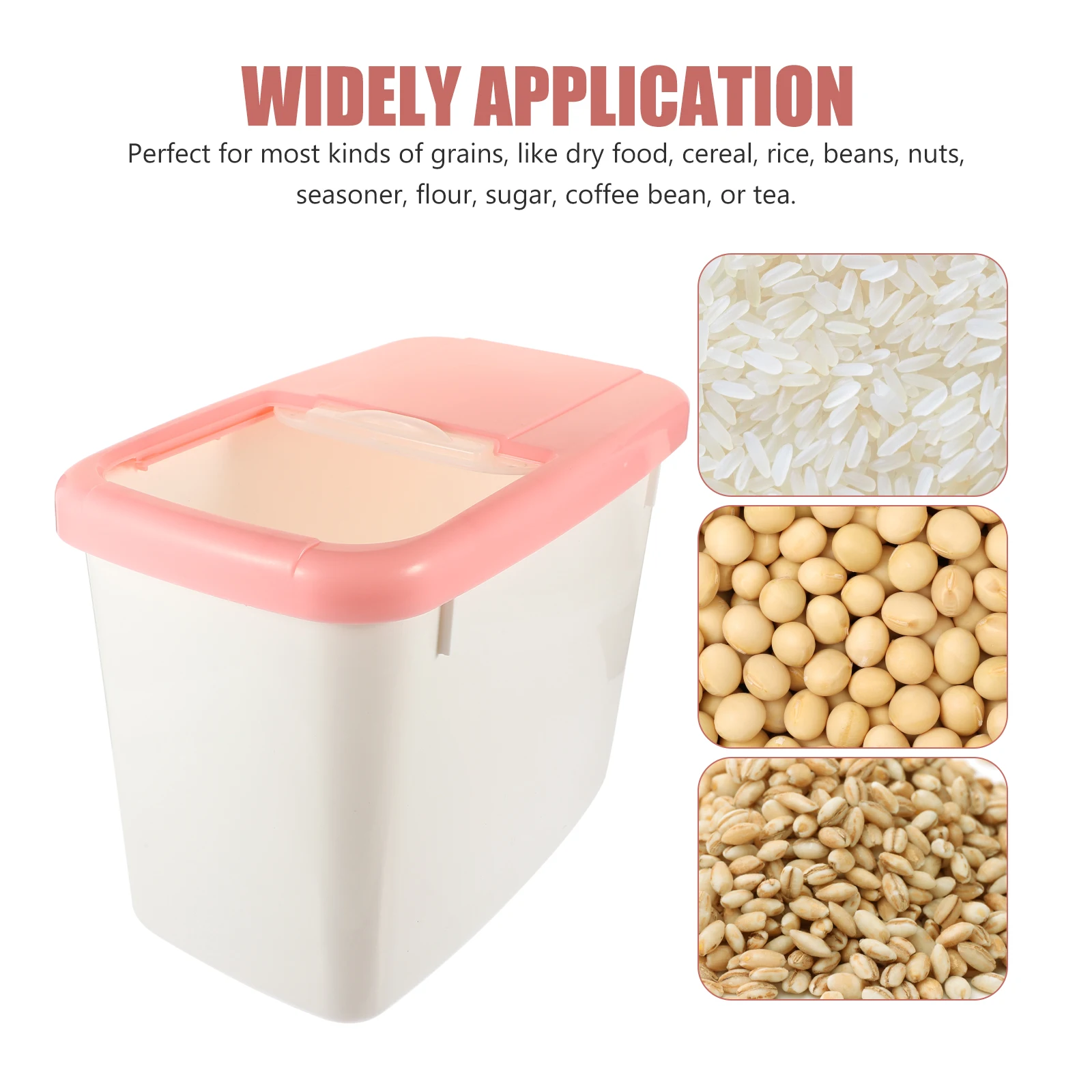 

10kg Sealed Rice Storage Box Dustproof Moisture Resistant Insect Proof Container for Grains Cereal Beans Flour Sugar Coffee Tea