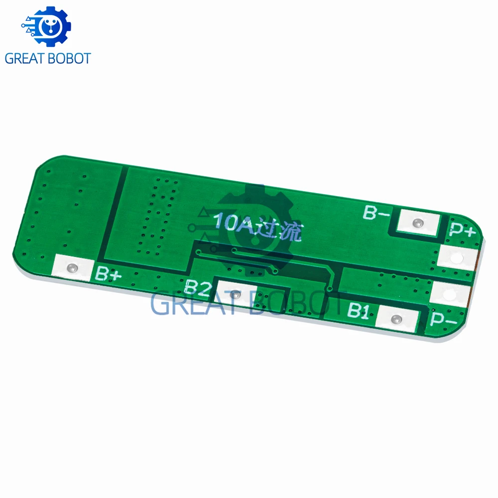 10A 3S 12V 18650 Li-ion BMS Board (1PC BS Brand) - 10.8V–12.6V Battery Charger Protection Module