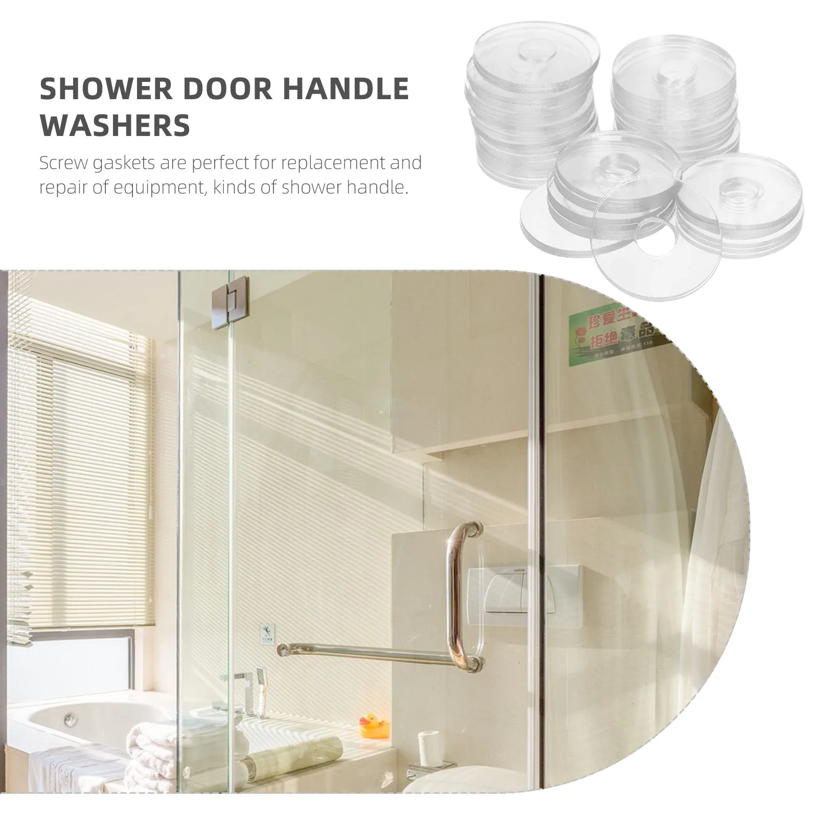

50pcs Clear Screw Gaskets Multi-Use Fastening Flat Replacement For Shower Handle Vinyl Round Sealing Washers Home Accessories