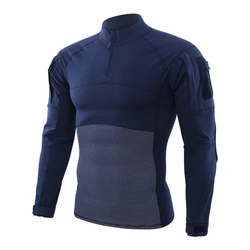 Military Style Uniform Combat Shirt Men Assault Tactical Camouflage US Army T Shirt Airsoft Paintball Long Sleeve Shirts ESDY