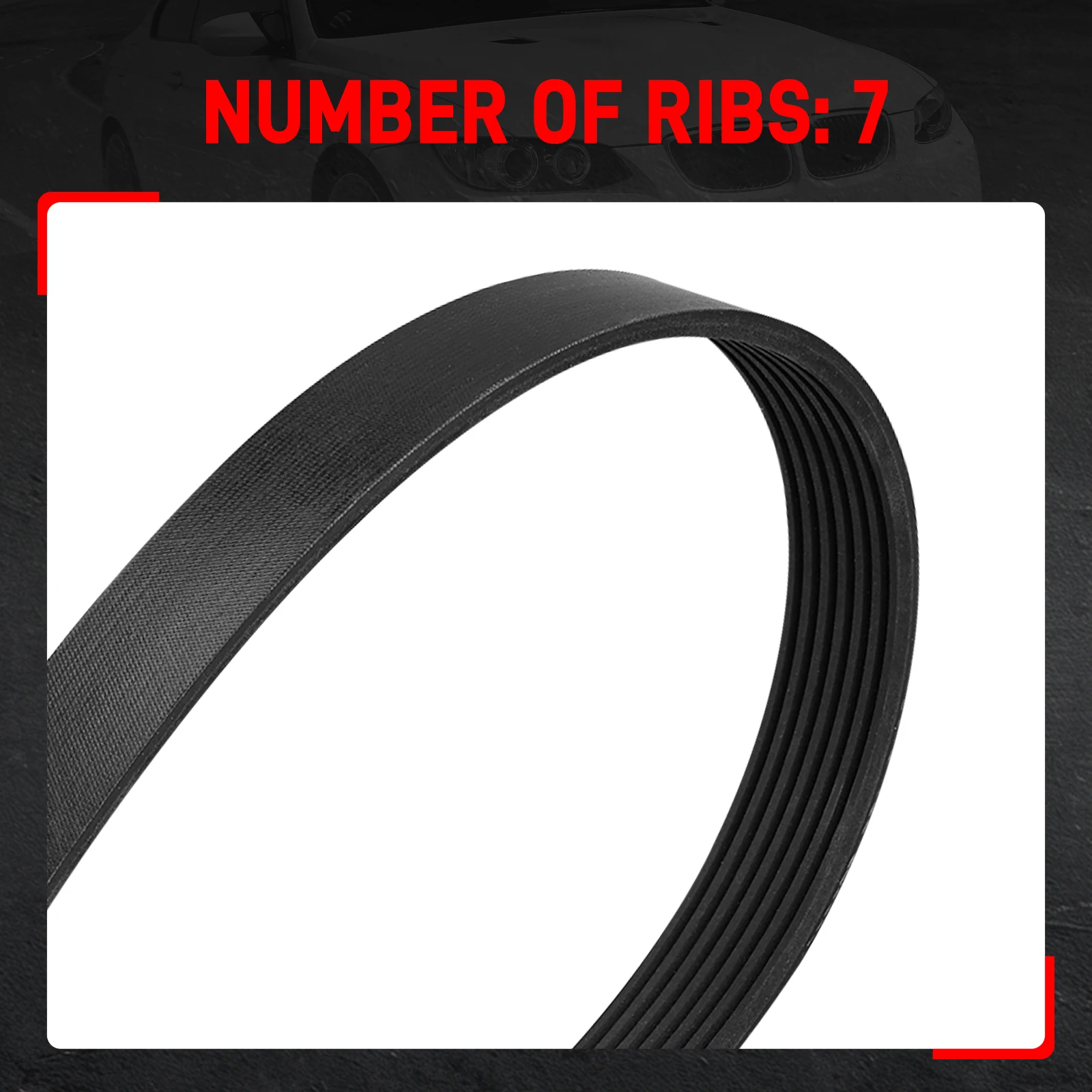 BEVINSEE Serpentine Drive Belt Replacement for 7PK1860 For BMW N55 E90 E92 335i E82 E88 135i X1 Xdrive35i